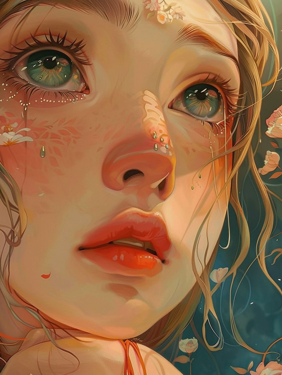 Ethereal Blooms: A Digital Portrait Study - Image 2