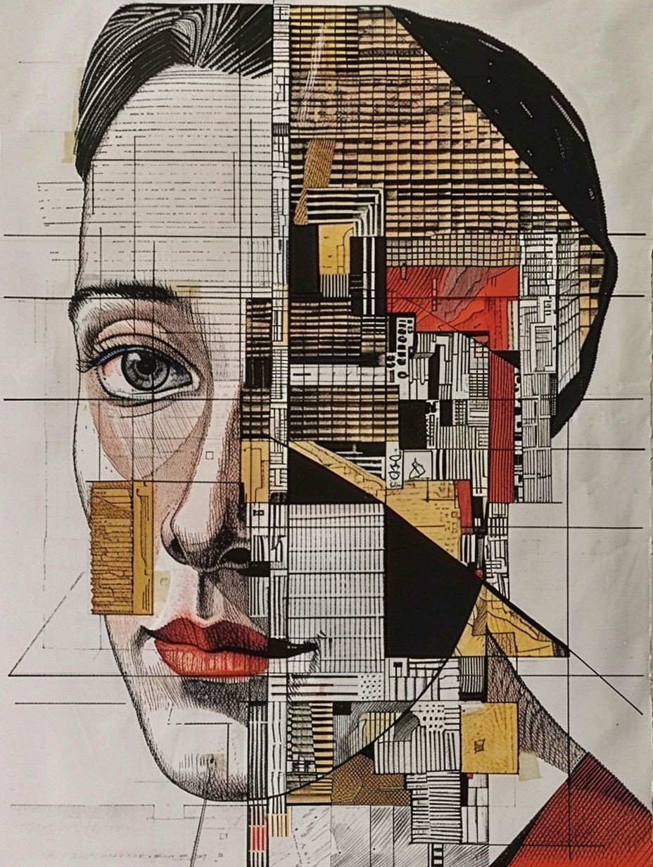Fragmented Geometric Portrait Study - Image 4