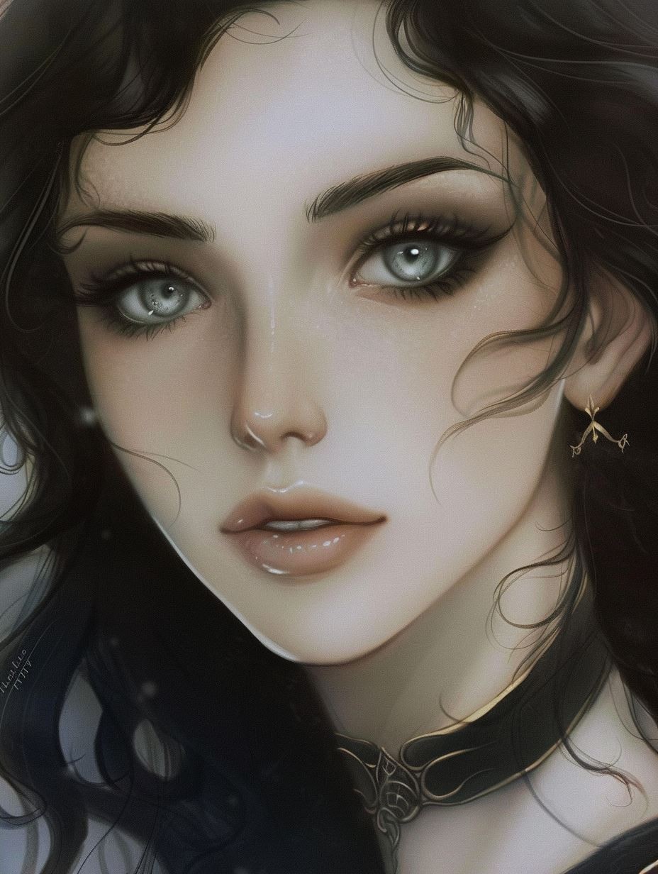 Ethereal Gaze of Dark Elegance - Image 2