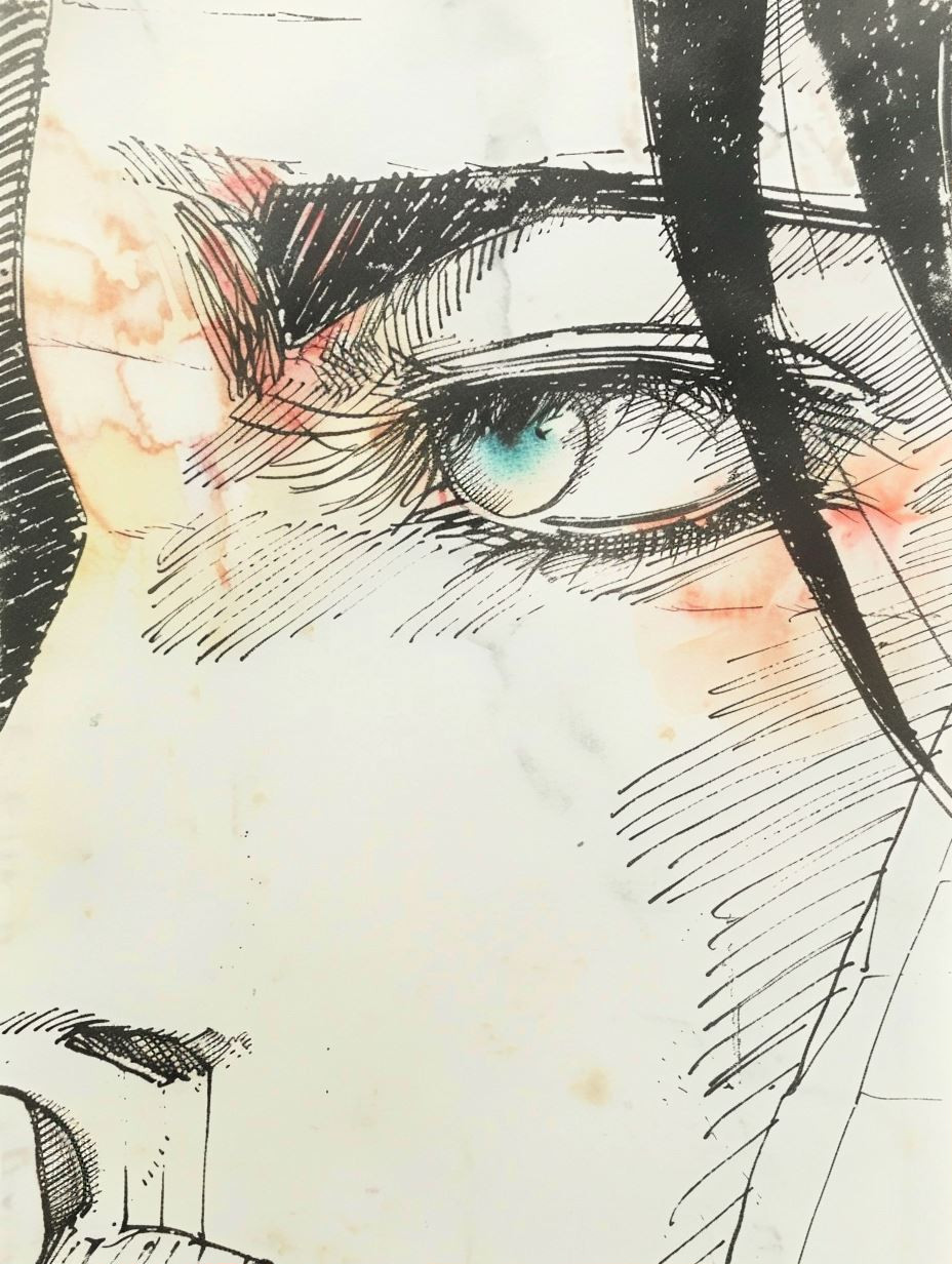 Ethereal Gaze Mixed Media Portraits - Image 1