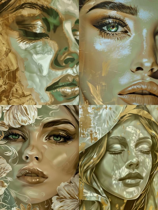 Ethereal Gilded Portraiture Study
