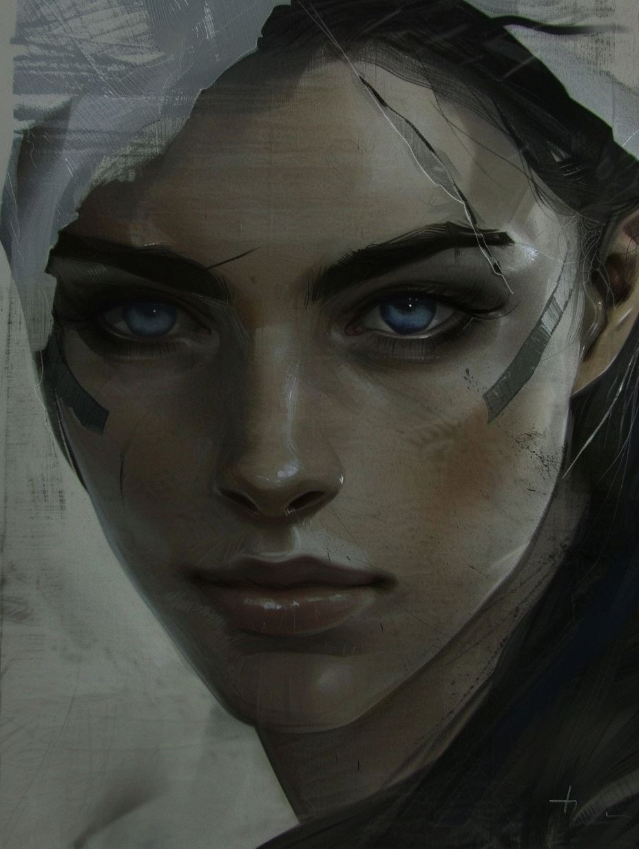 Ethereal Shadow Portrait - Image 1