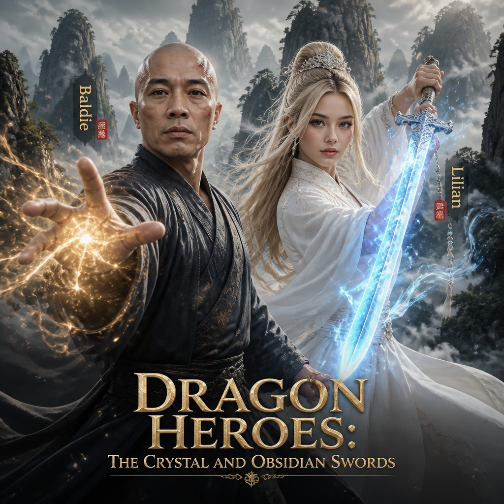 Epic Wuxia Duel: Golden Energy and Crystal Sword