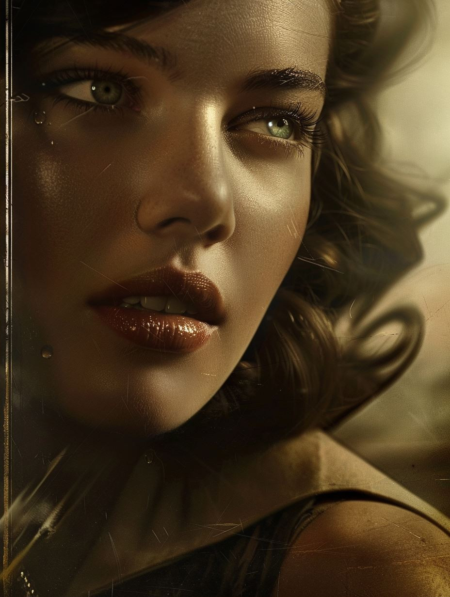 Vintage Cinematic Gaze Portrait - Image 2