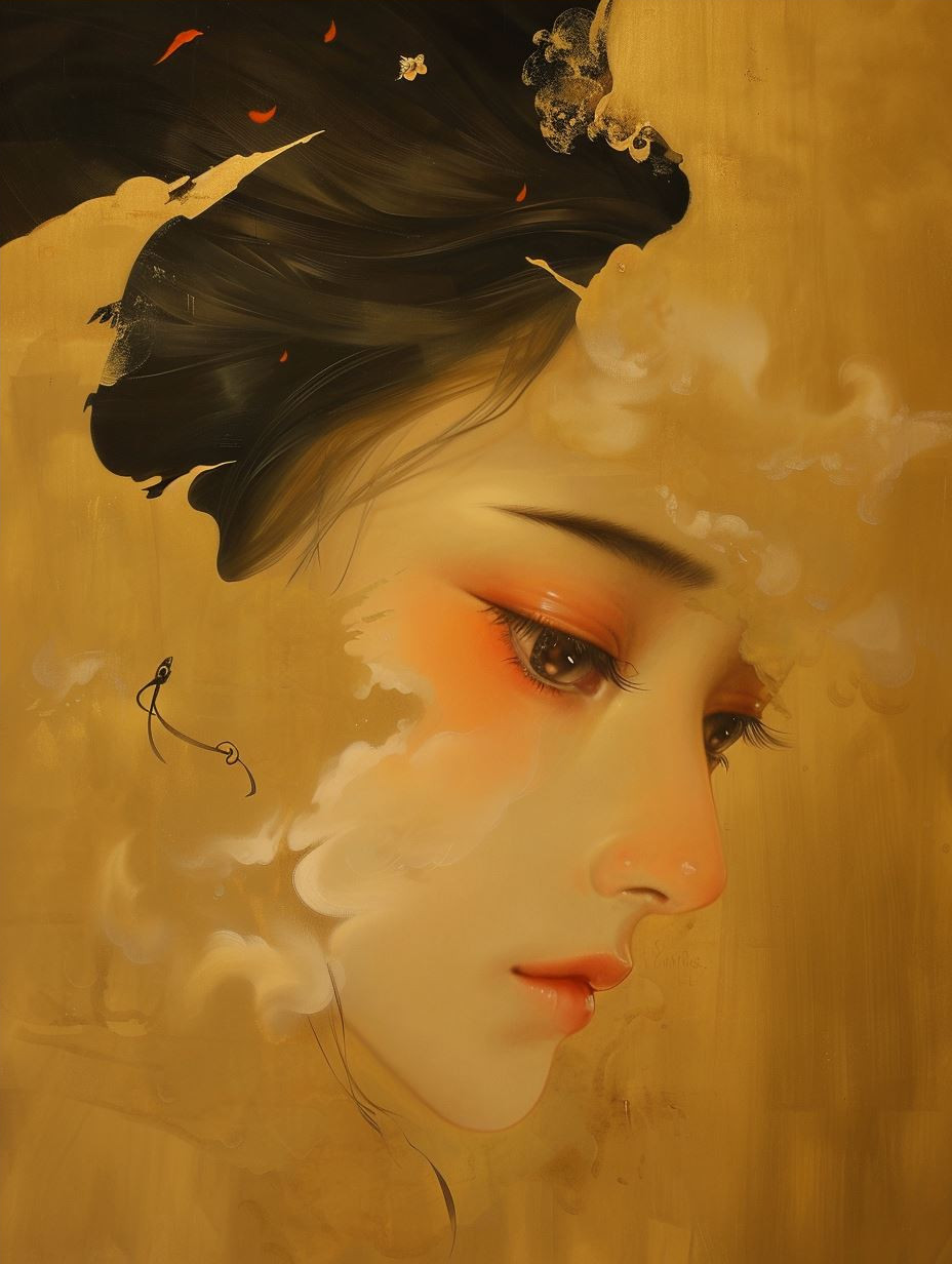 Golden Veil Ethereal Portrait - Image 4