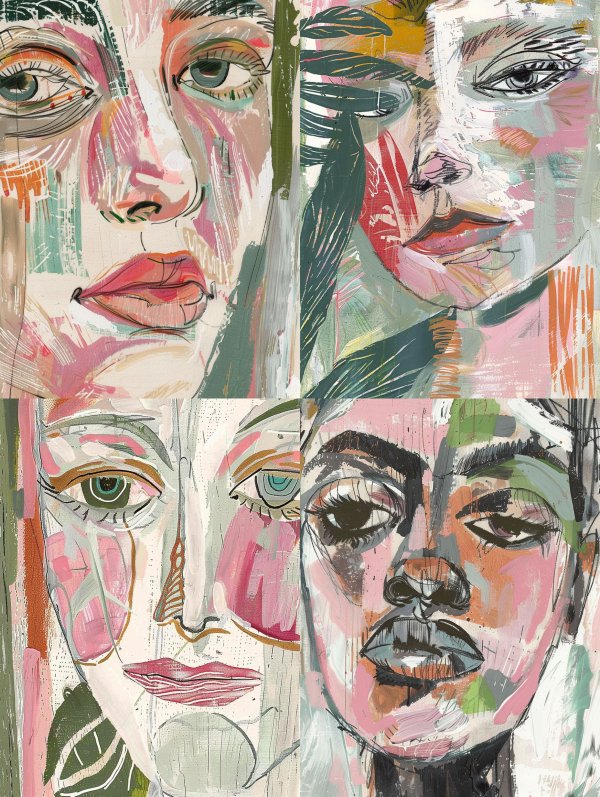 Faces of Emotion Abstract Portraiture