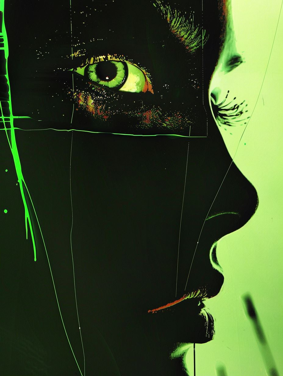 Fragmented Neon Noir Portraits - Image 2
