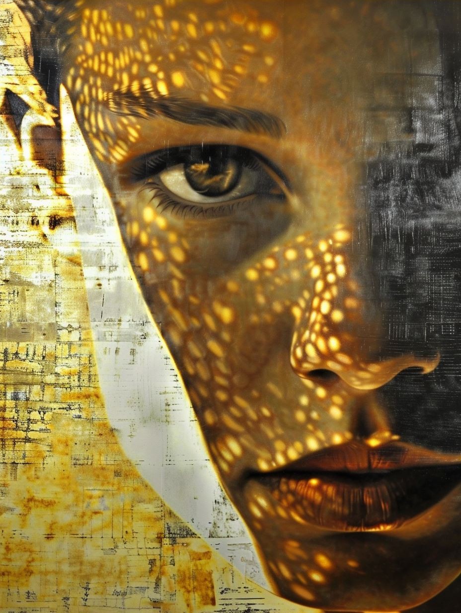 Golden Mosaic Gaze of Elegance - Image 4