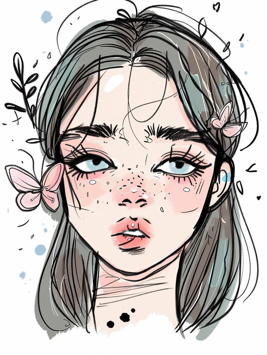 Ethereal Sketchbook Portrait Studies - Image 1
