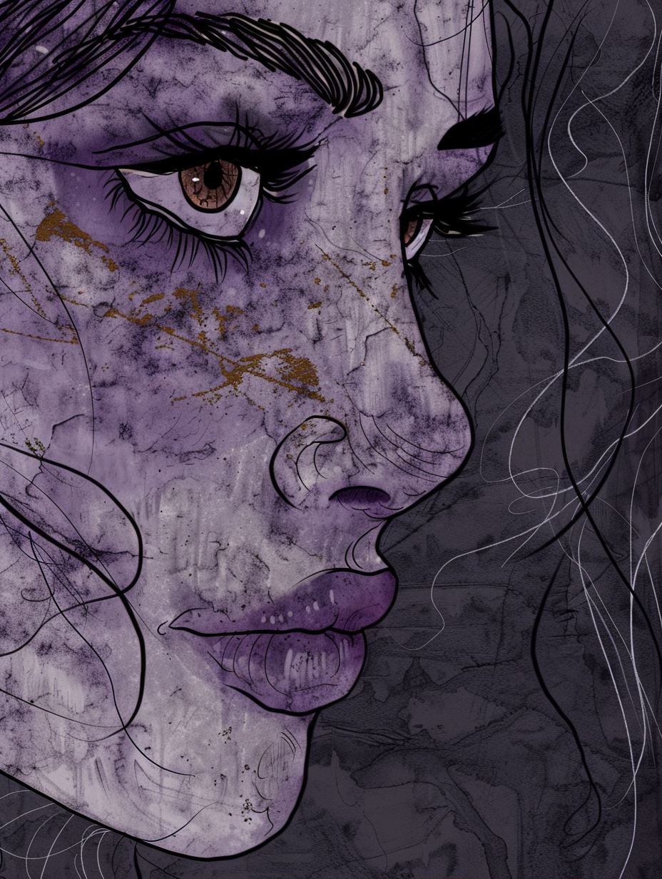 Ethereal Violet Grunge Portrait