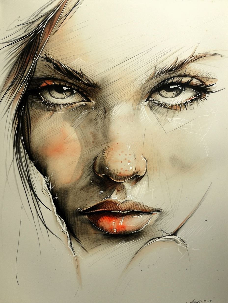 Ethereal Gazes: A Study in Digital Portraiture - Image 1