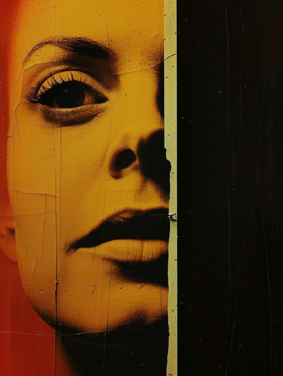 Fragmented Gaze in Amber Tones - Image 2