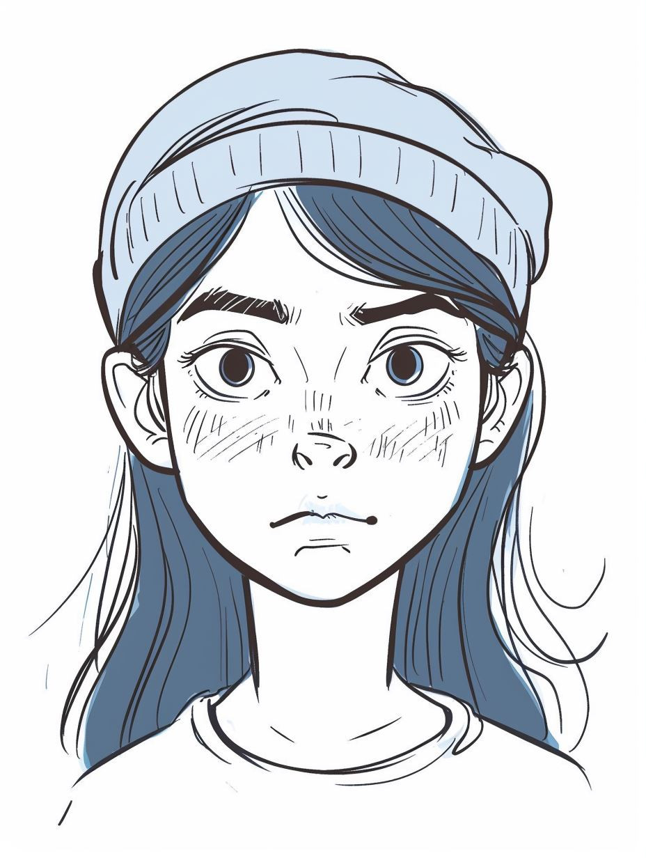 Moody Blue Indie Illustration - Image 1