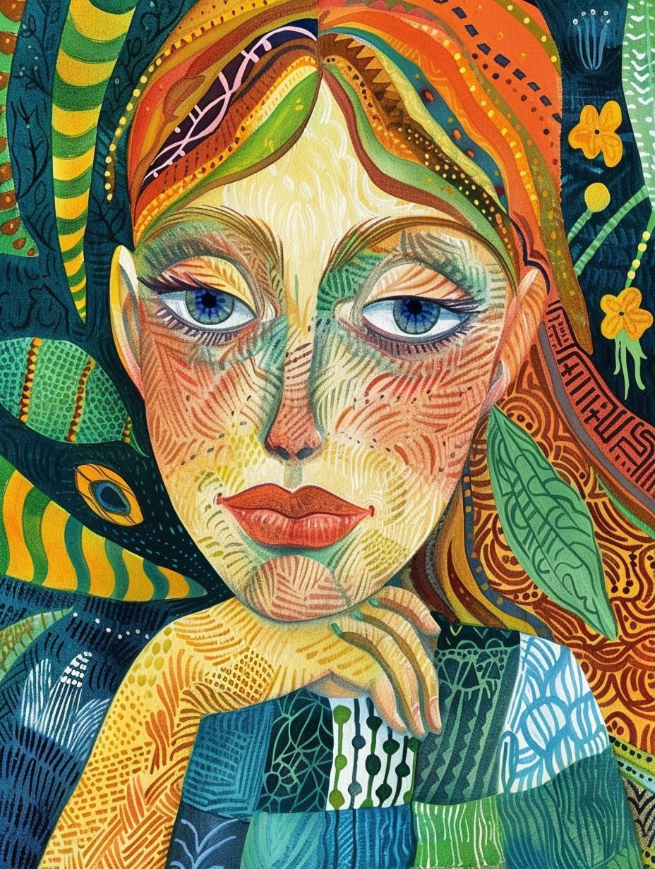Psychedelic Pattern Portrait - Image 1