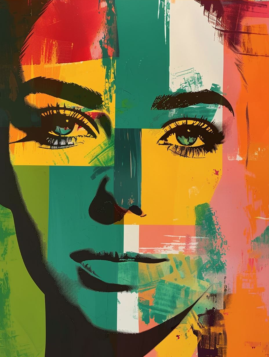 Vibrant Geometric Portrait Collage - Image 3