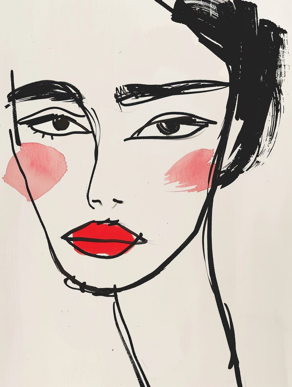 Minimalist Ink Portrait of Elegance - Image 4