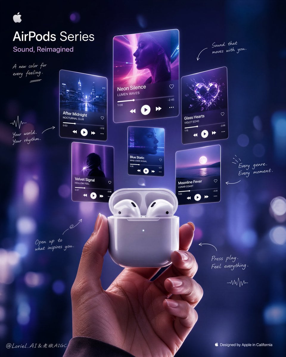 Wireless Earbuds Floating Mood Interface