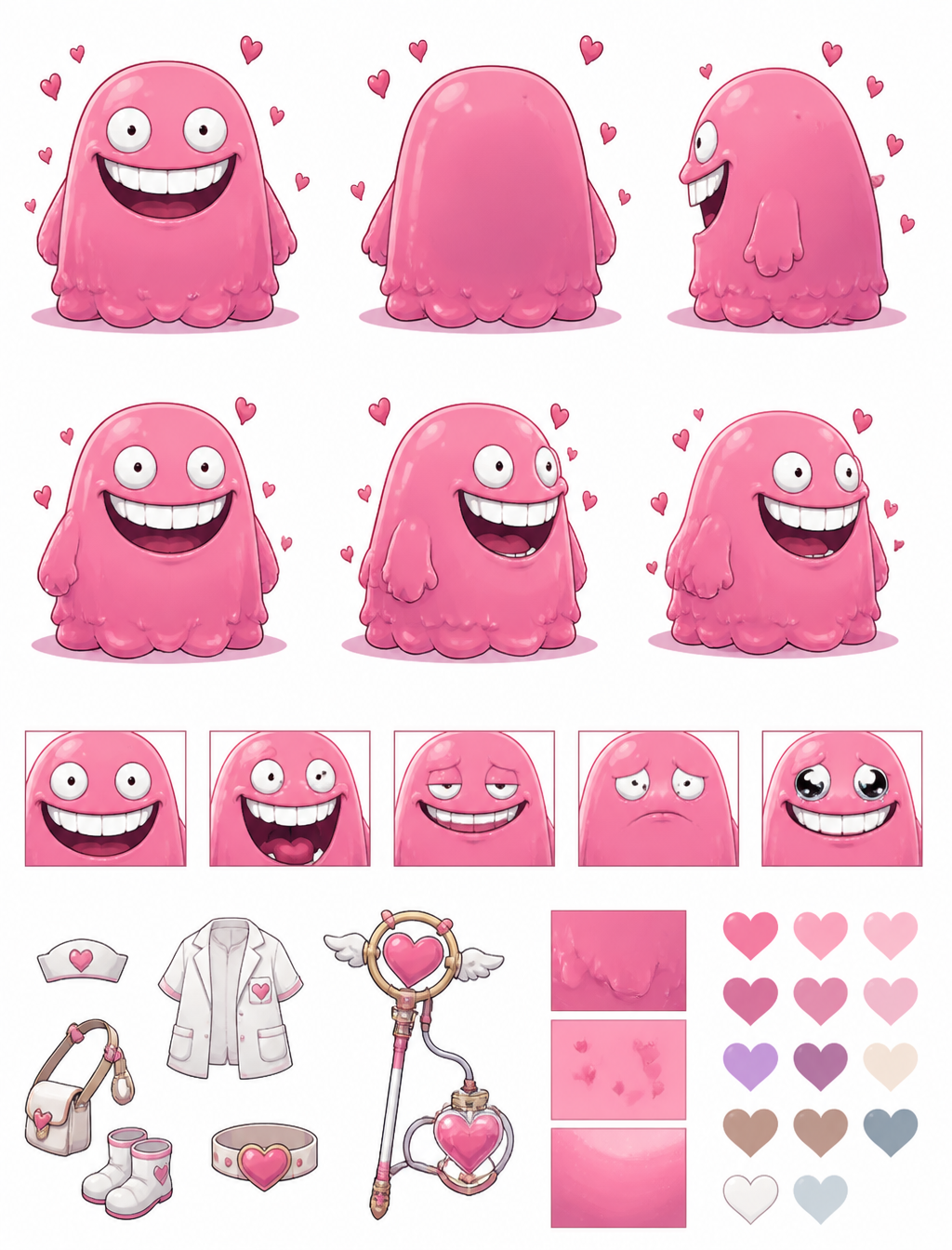 Cheerful Blob Healer Concept Sheet