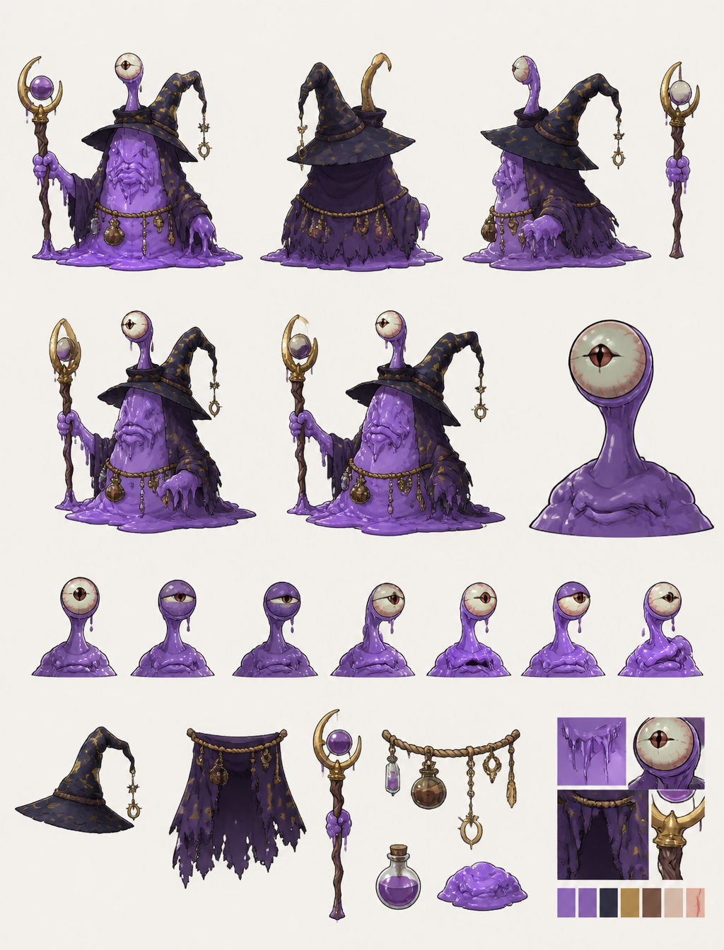 Chaos Slime Mage Concept Sheet
