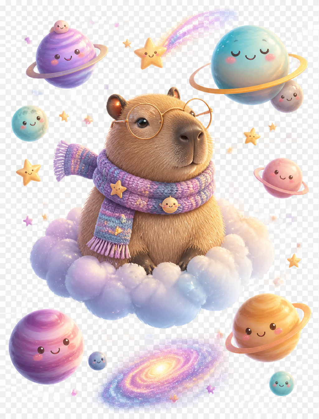 Cosmic Capybara's Dreamy Voyage