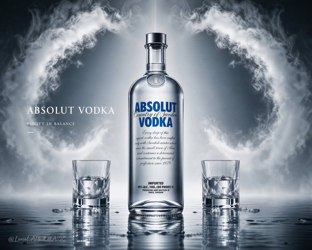 Absolut Vodka Ultra-Premium Symmetrical Editorial Ad