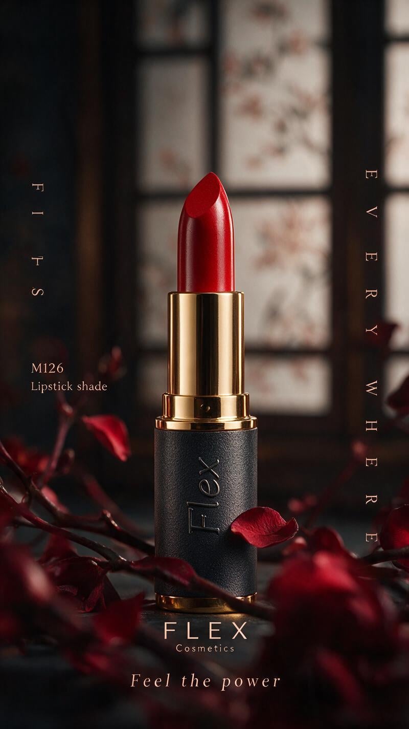 Opulent Crimson Lipstick Luxury Editorial
