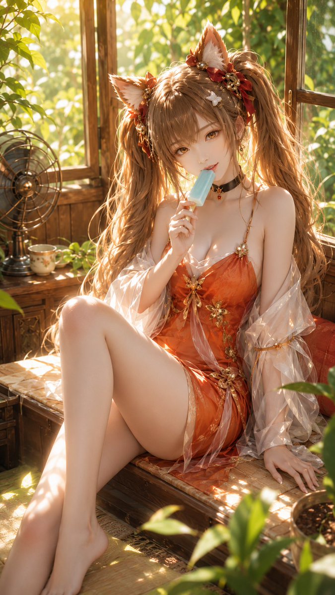 Summer Fantasy: 3D CG Oriental Girl with Popsicle
