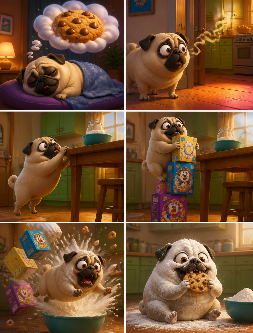 Hungry Pug's Cookie Quest Storyboard