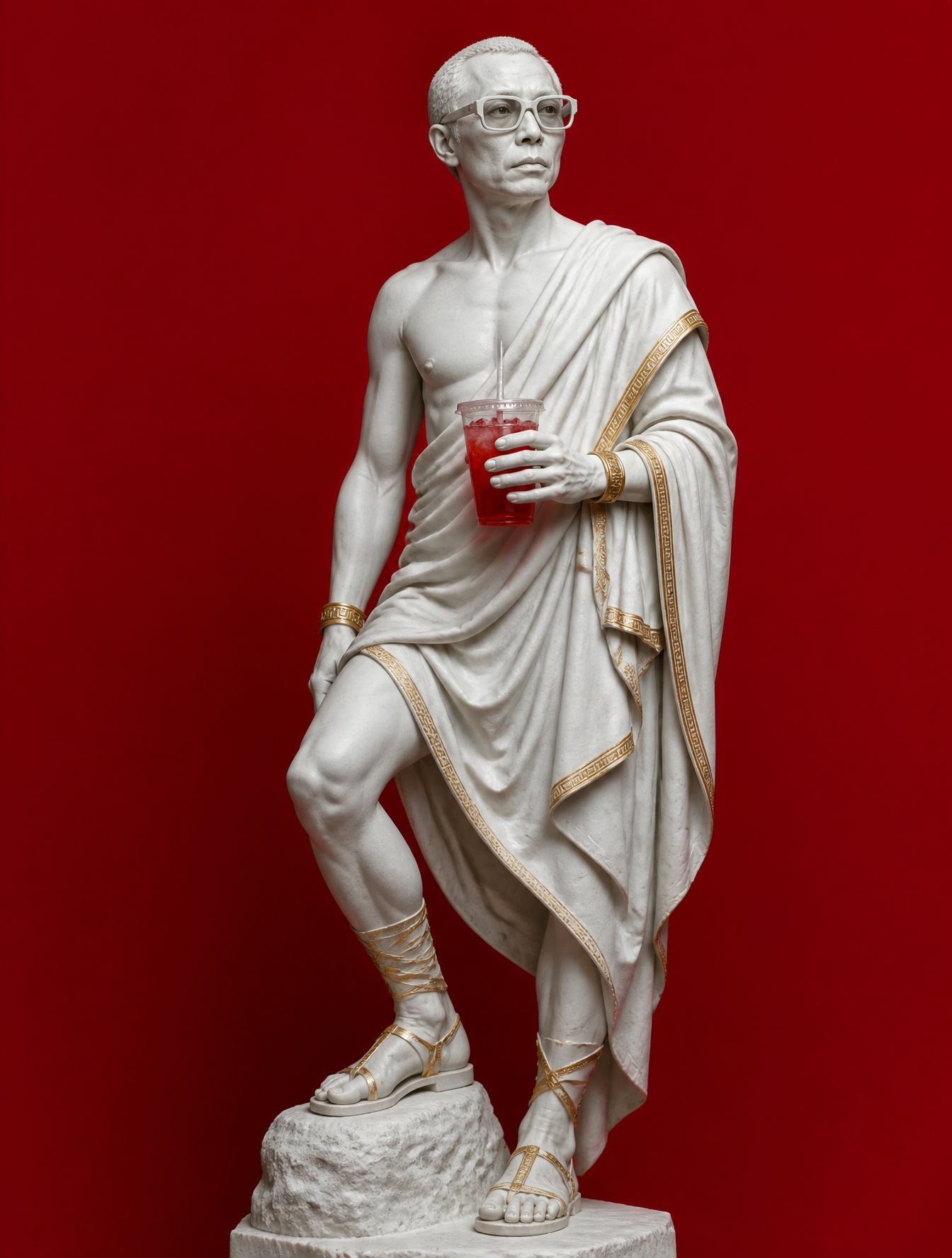 Classical Marble Statue with Modern Twist