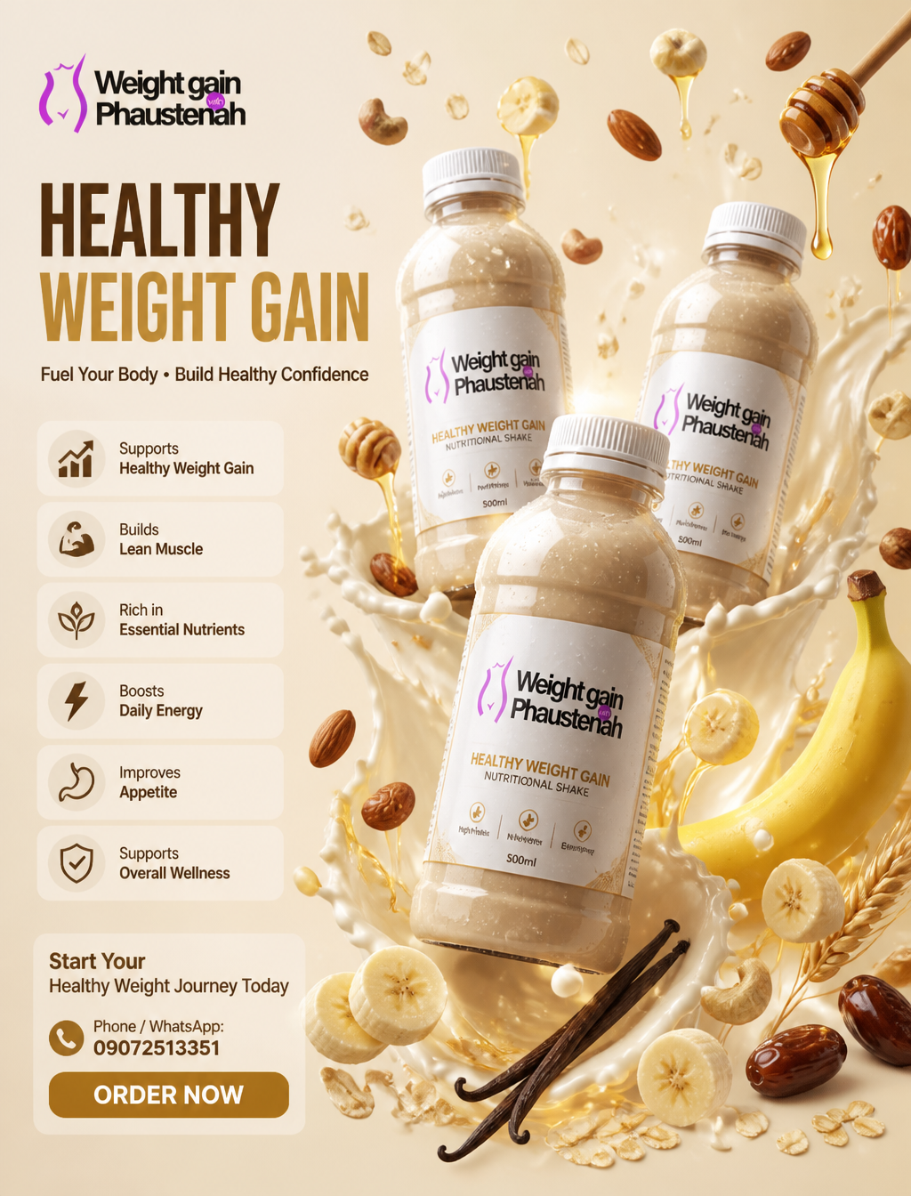 Luxury Weight Gain Shake Commercial Composition