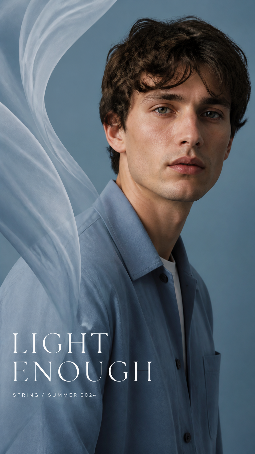 Dusty Blue High-Fashion Editorial