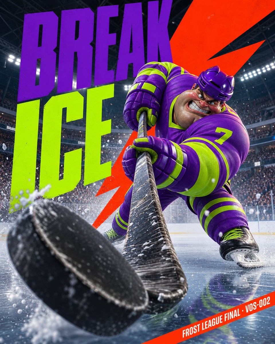 Hyper-Stylized 3D Sports Fusion Poster