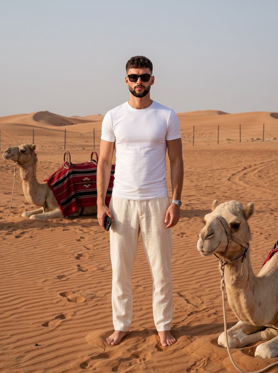 Desert Wanderer in Minimalist White