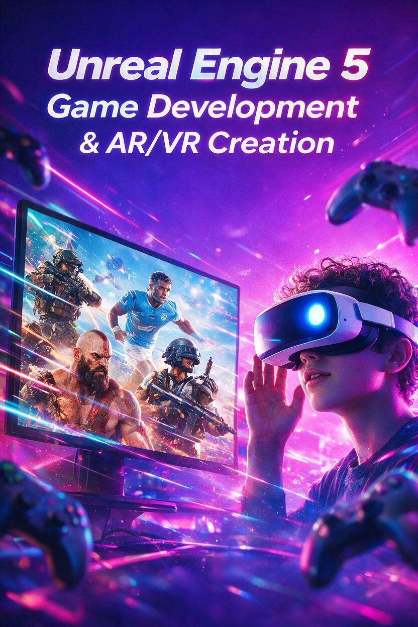 Cyberpunk VR Gaming Hub Promotional Poster