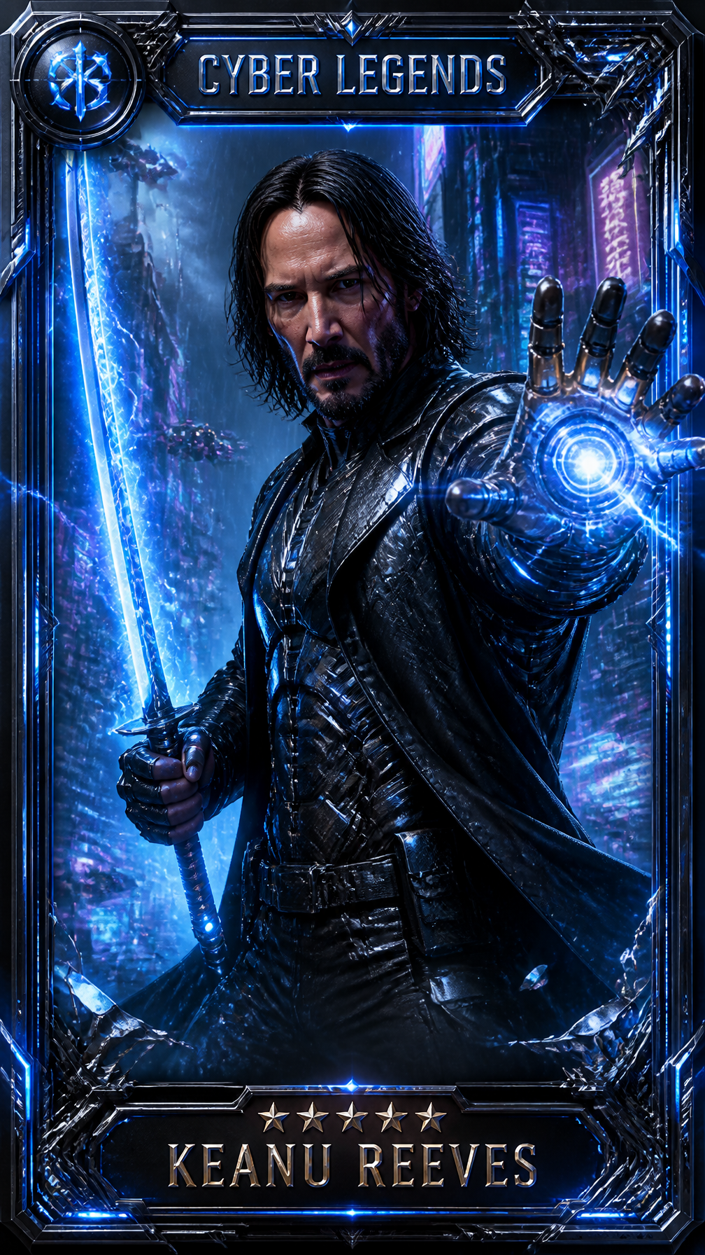 Cyber Legends: Keanu Reeves Mythic Titanium Card