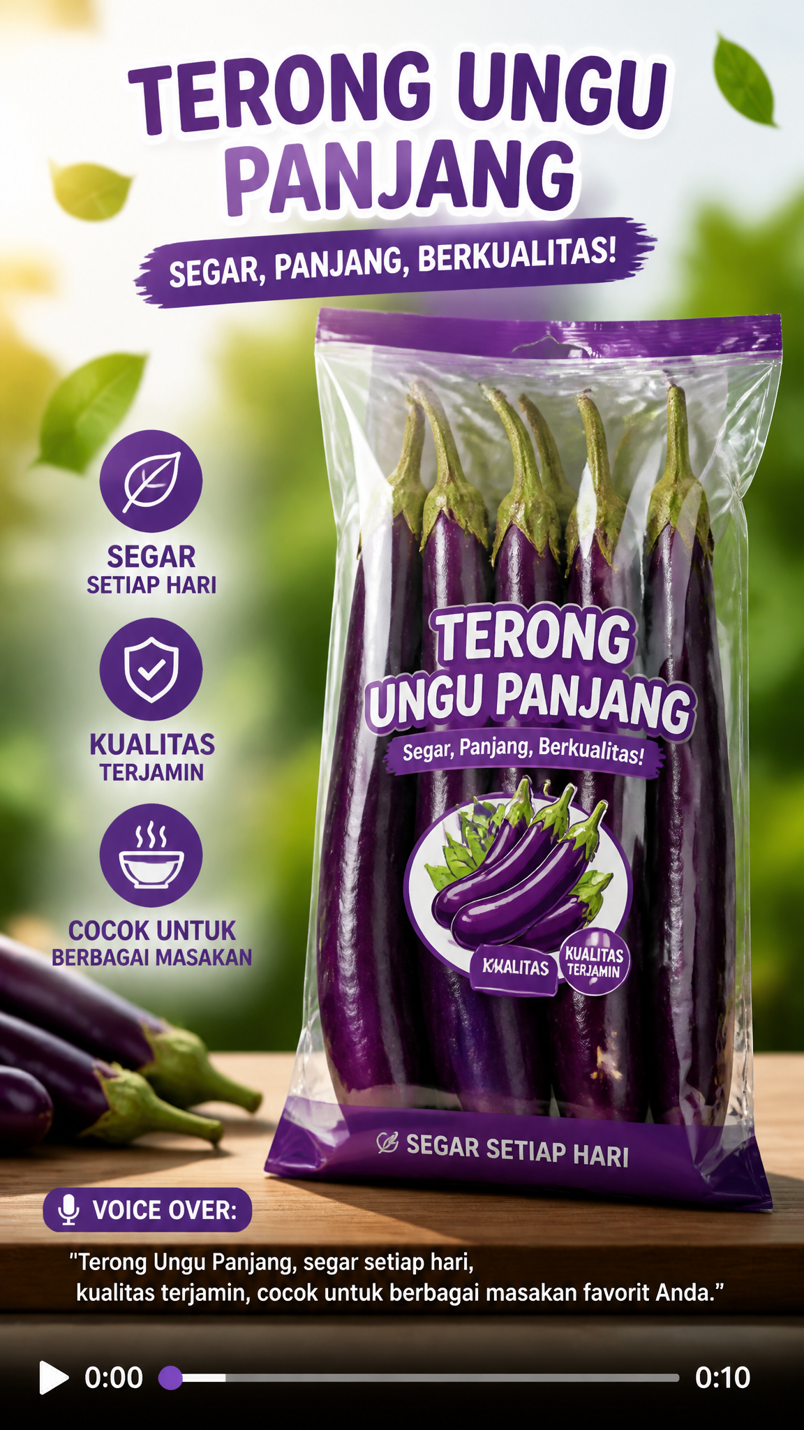 Premium Long Purple Eggplant Commercial