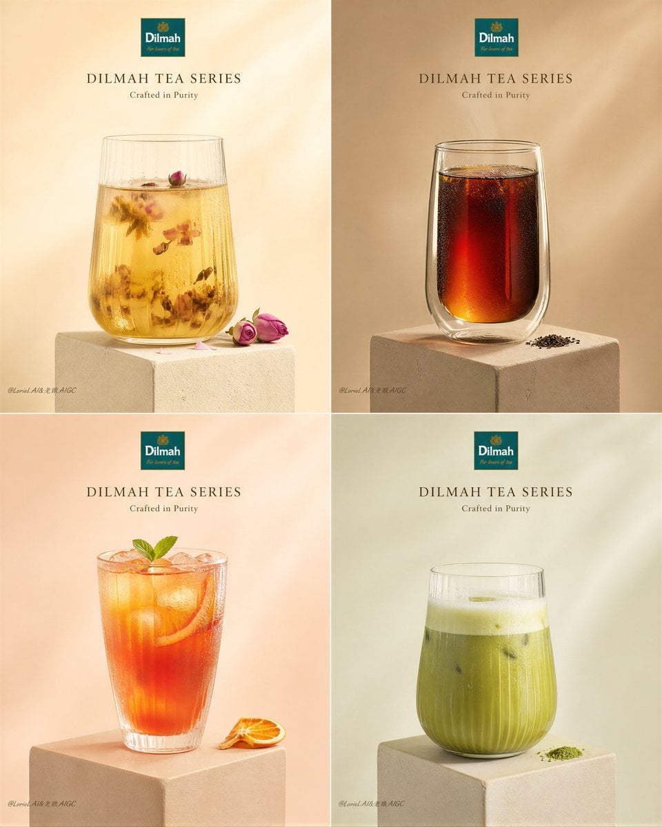 Luxury Dilmah Tea Quartet Editorial Poster