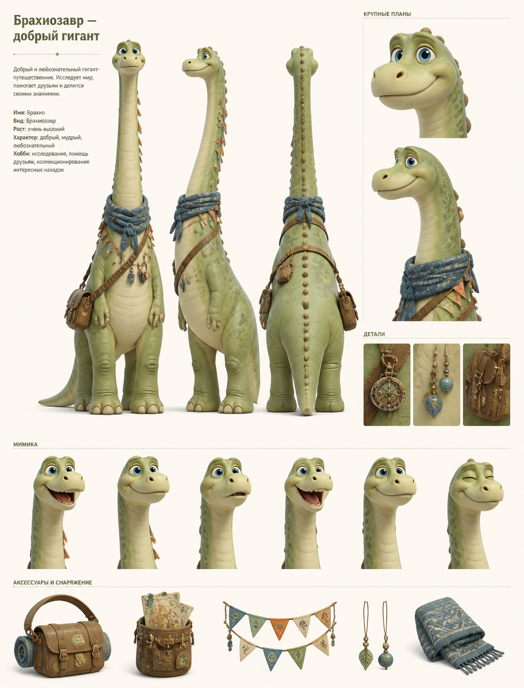 Gentle Brachiosaurus Explorer Character Sheet