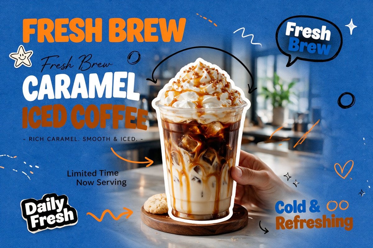 Gen Z Asian-Style Café Product Poster