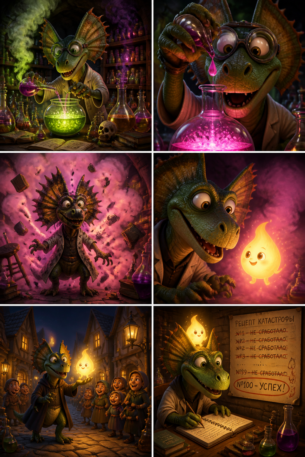 The Alchemist Dilophosaurus: A Spark of Magic