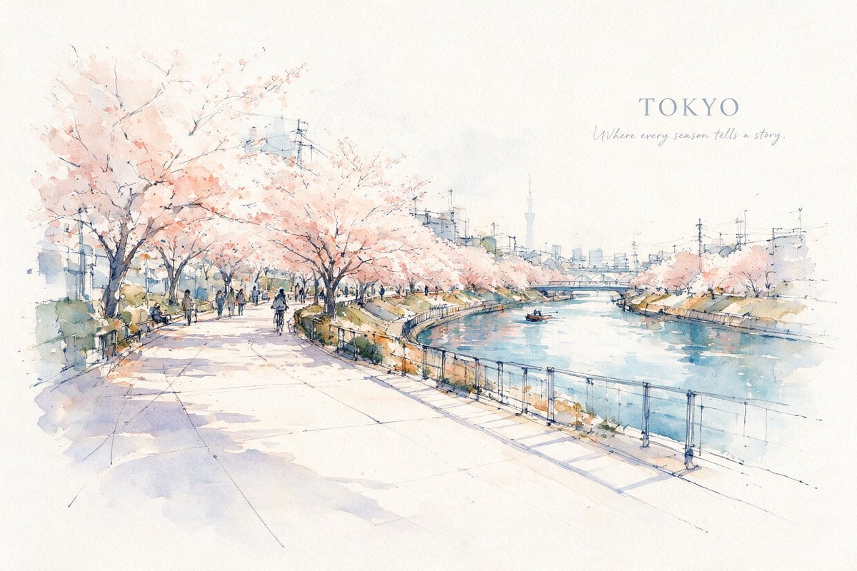 Minimalist Urban Aquarelle Sketch of a Peaceful Cityscape