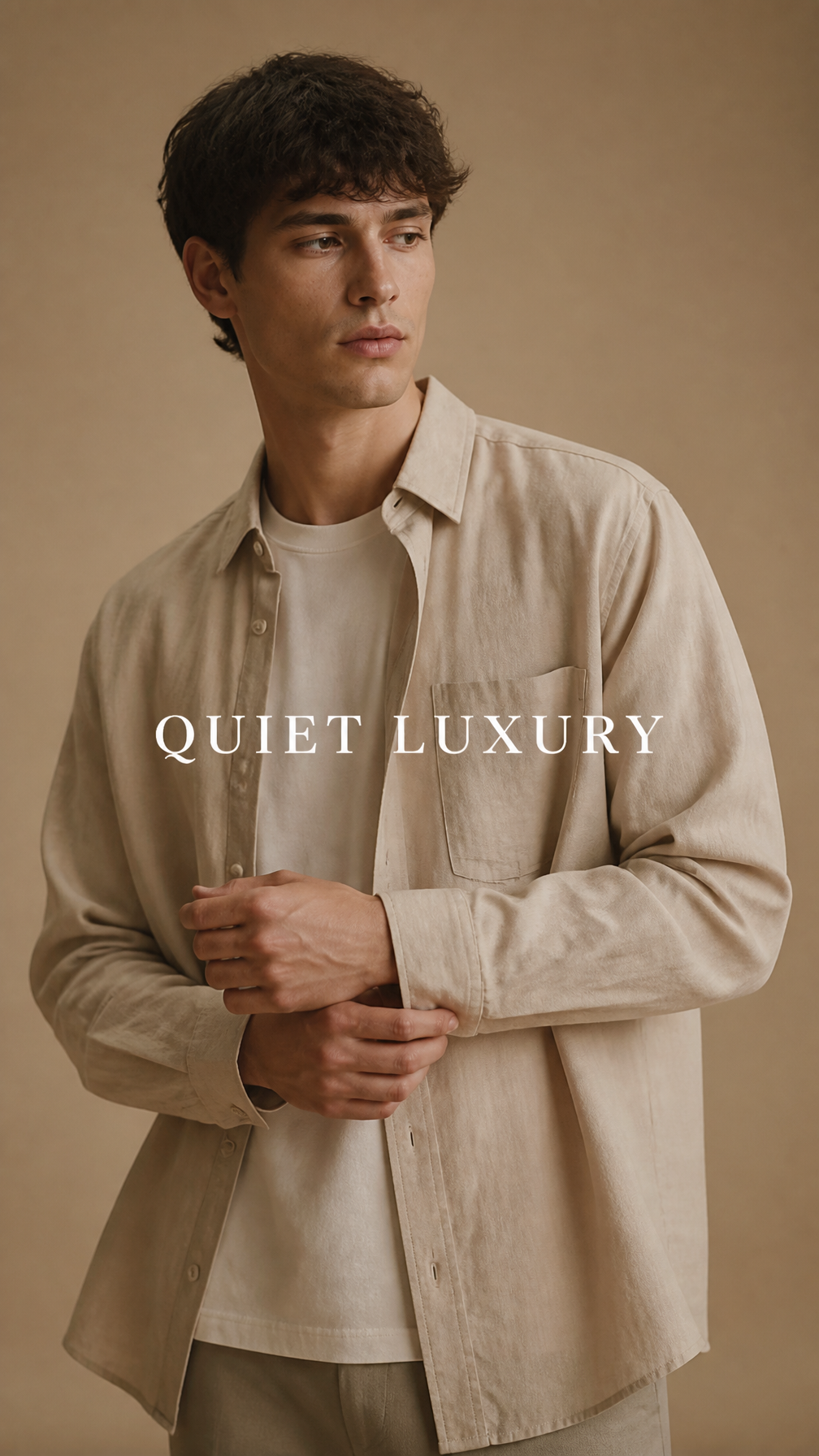 Minimalist Sand-Toned Men's Fashion Editorial