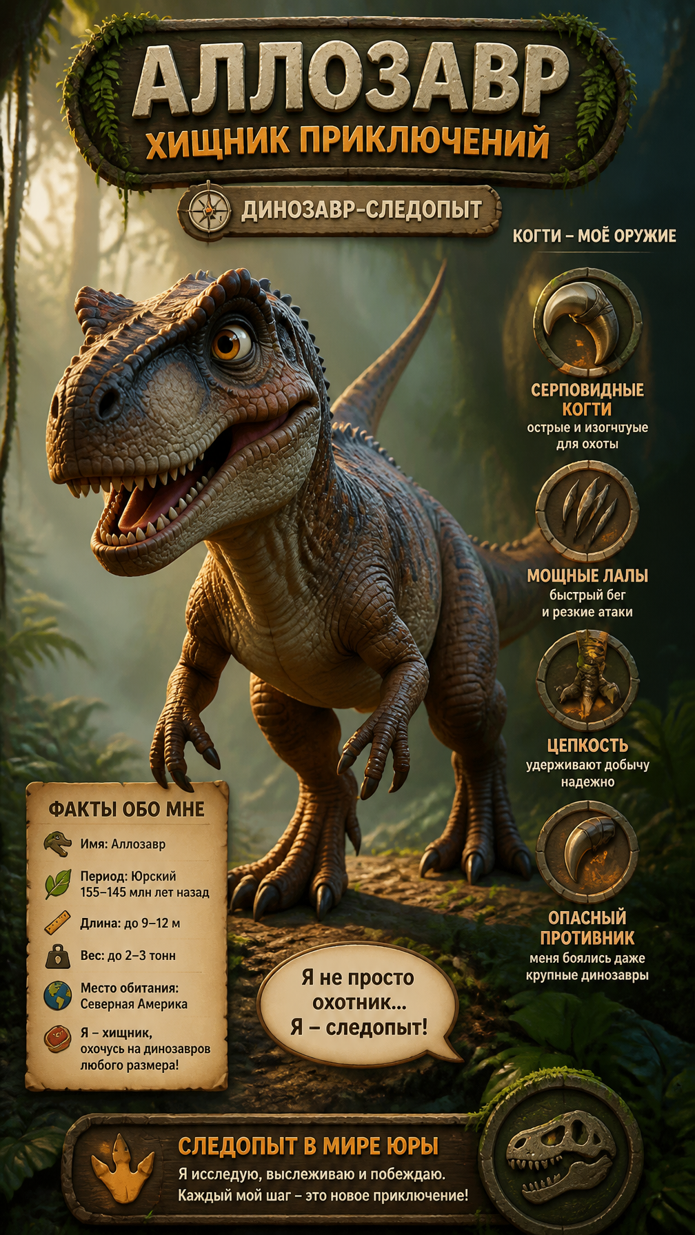 Friendly Allosaurus Jungle Explorer
