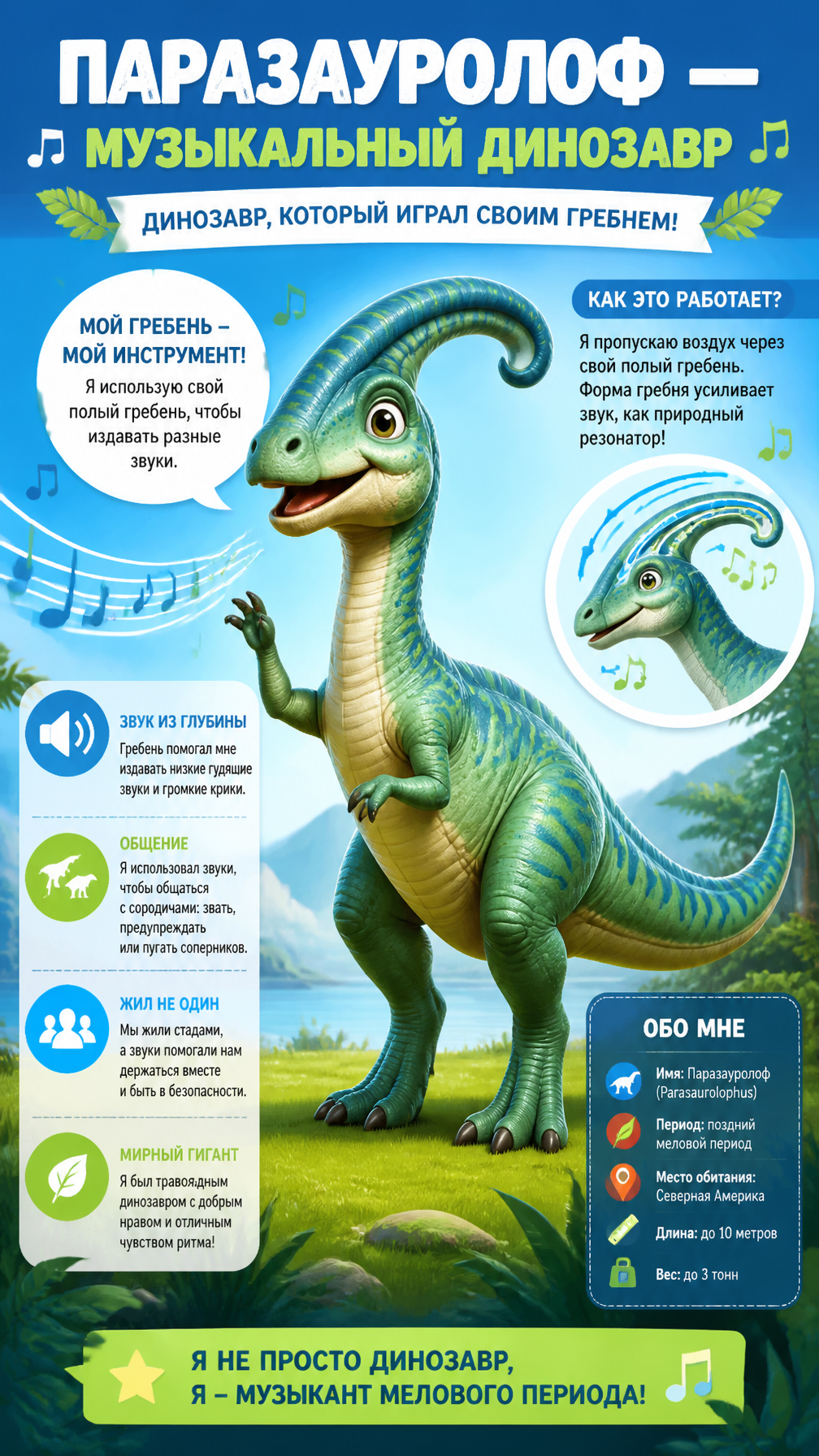 Musical Parasaurolophus Infographic
