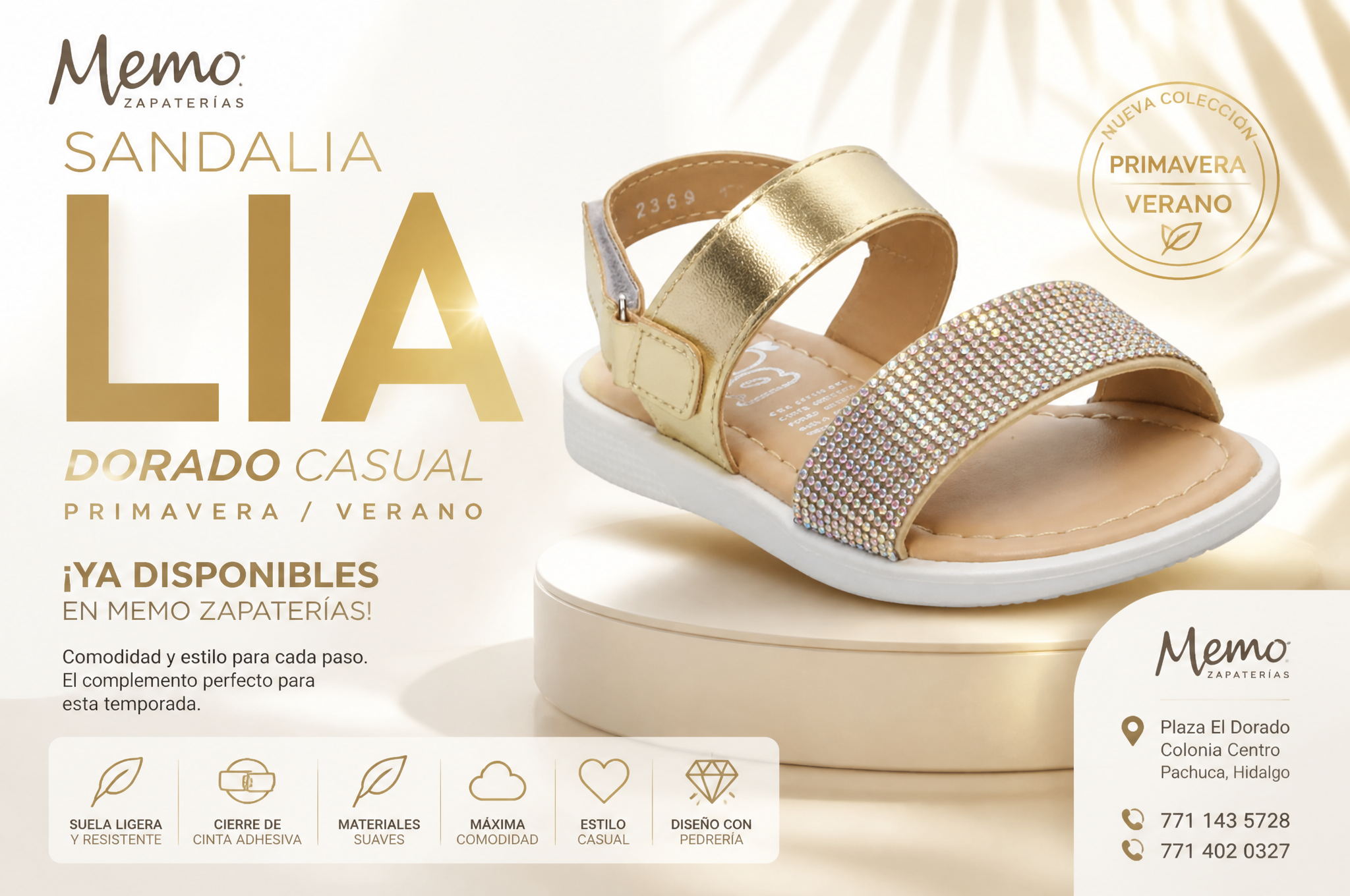 Premium Kids Gold Sandals Social Media Ad