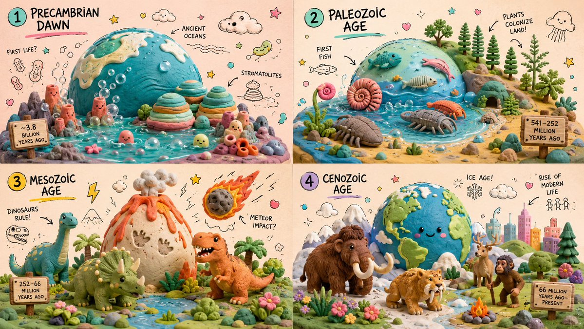 Earth's Epochs Toy Diorama Grid
