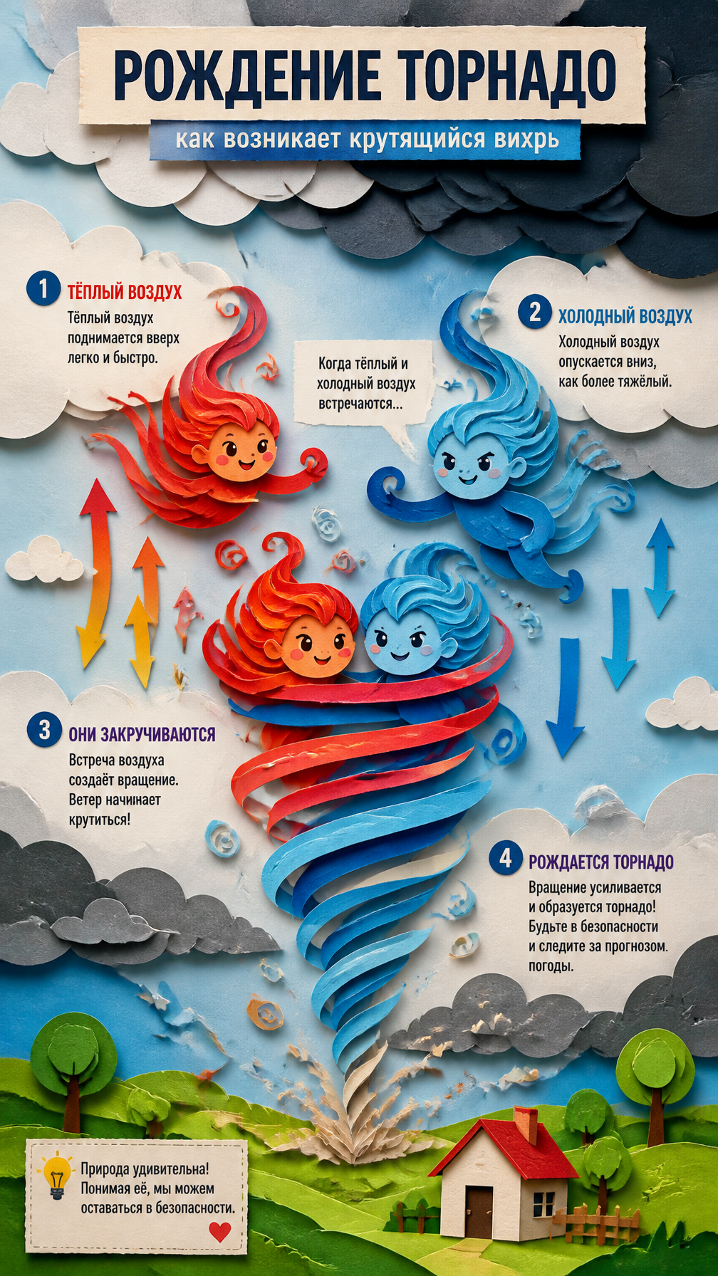Whimsical Tornado Formation Papercraft