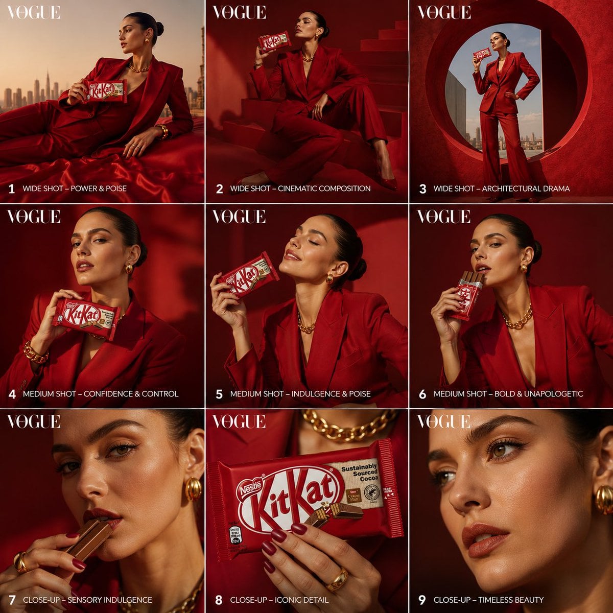 High-Fashion Vogue Editorial Storyboard Grid