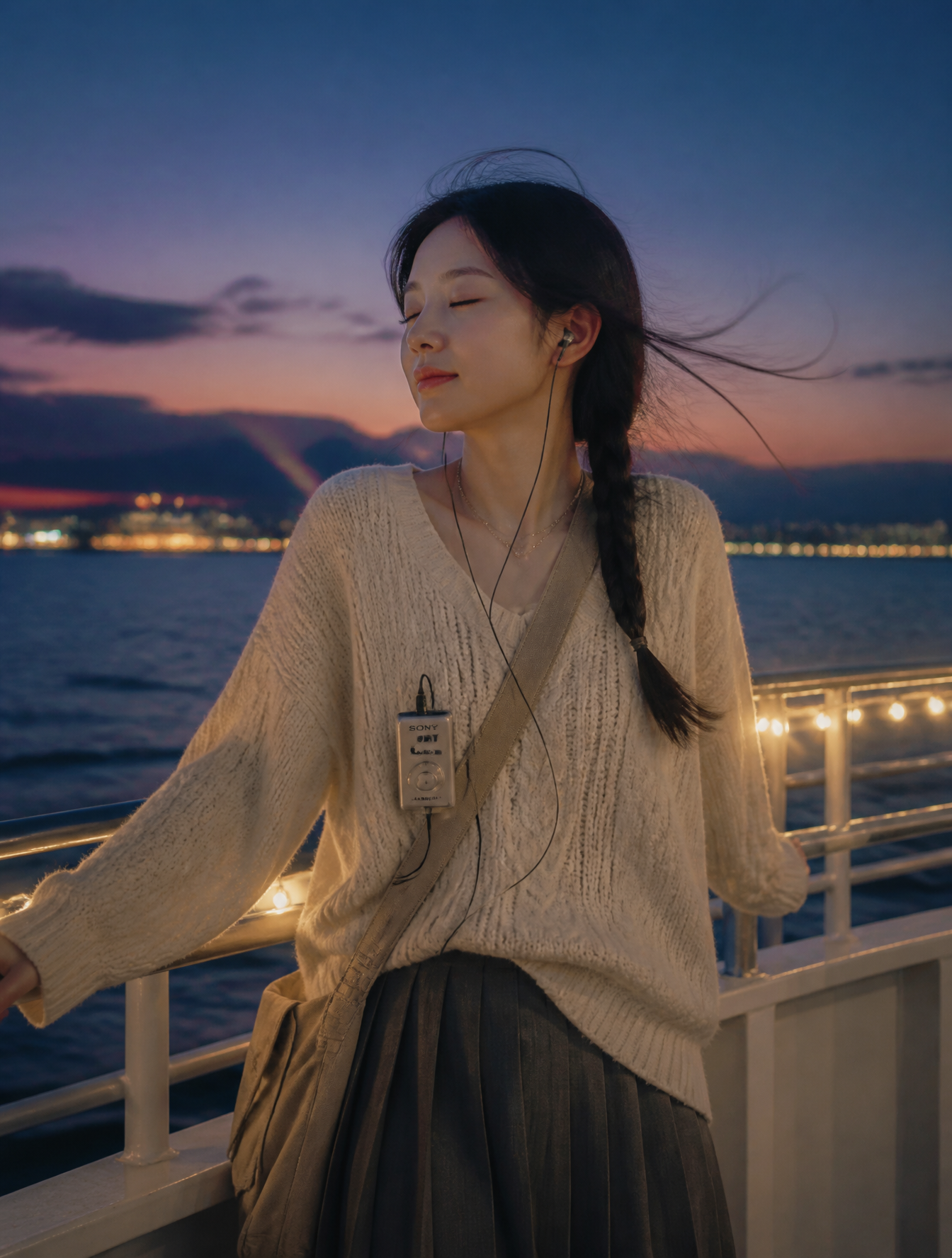 Twilight Serenity on a Coastal Ferry