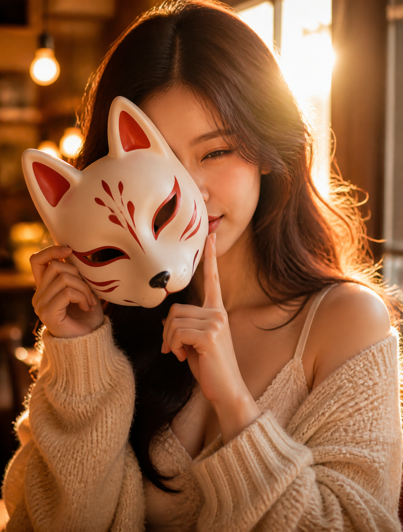 Playful Secret in Golden Hour Cafe
